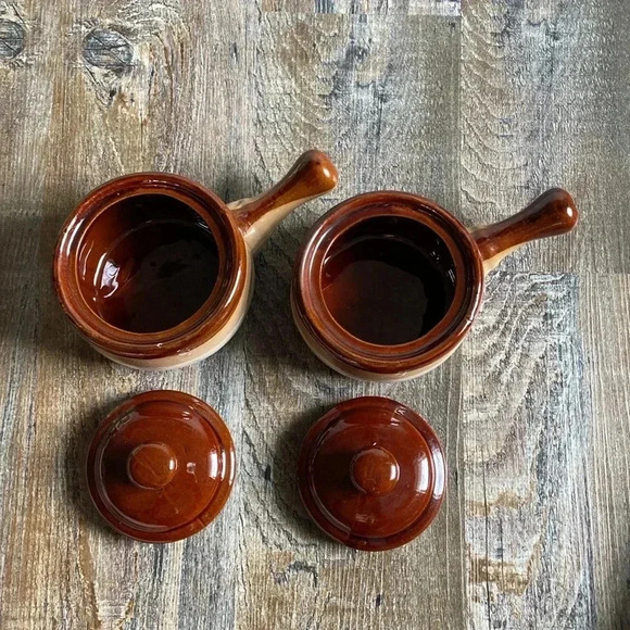 Set of French Onion Soup  Bowls w Lids - Picture 2 of 7